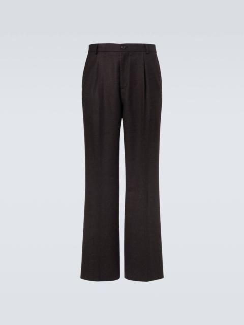 Dries Van Noten Wool flannel wide-leg pants