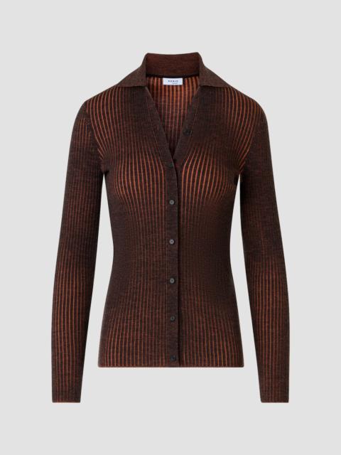 AKRIS Women's Two-Tone Wool Sweater - Black Orange