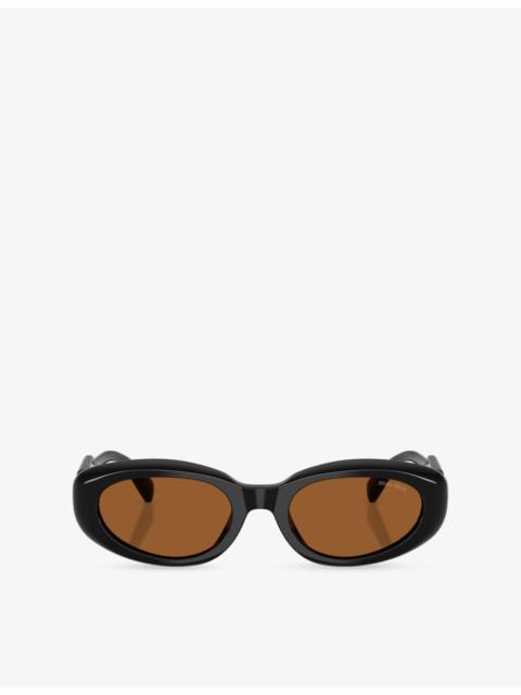 Miu Miu MU C01S Oval-Frame Acetate Sunglasses