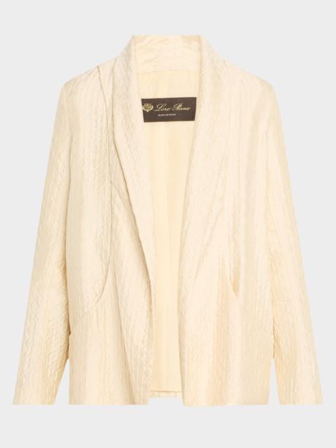 Loro Piana Annie Open-Front Fluid Diamond Cloquet Silk Jacket