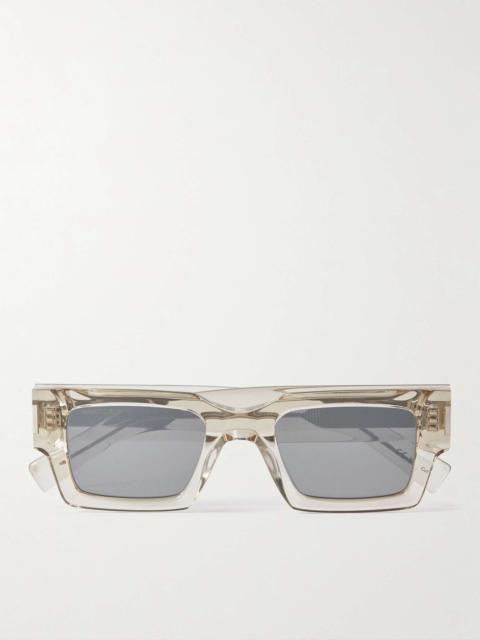 Rectangular-Frame Acetate Sunglasses