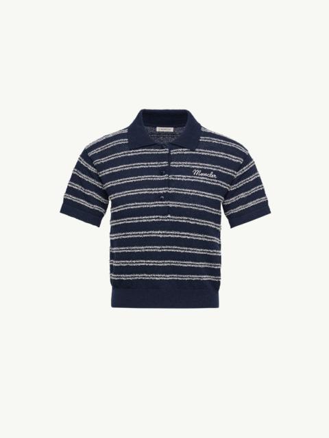 Moncler Cotton Blend Bouclé Crêpe Polo Shirt