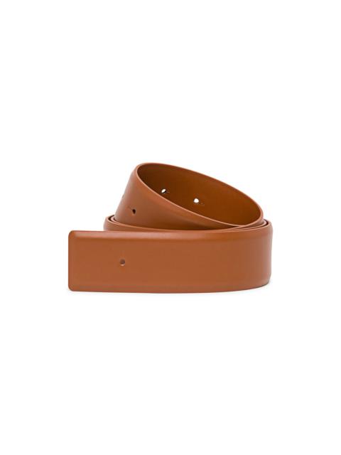 Santoni Brown leather belt strap