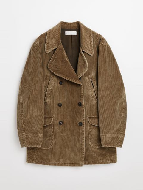 Cropped Biker Trench Brown Enzyme Cord