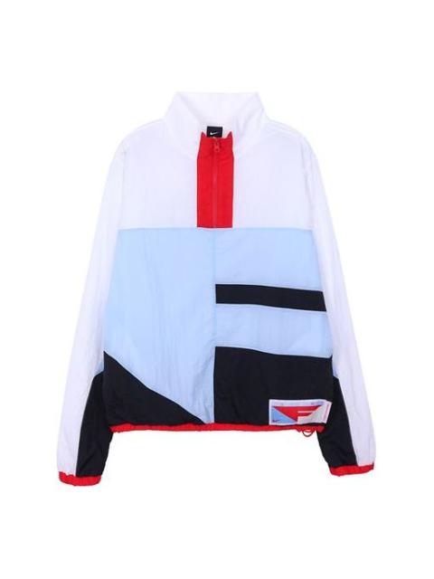 Nike As M Nk Flight Jacket Half Zipper Colorblock White CN8509-436