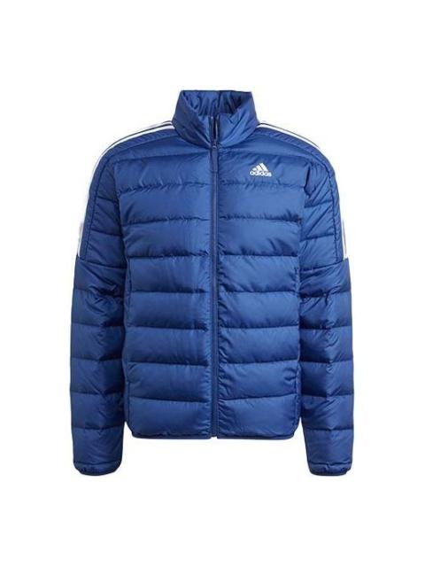 Men's adidas Ess Down Sports Stay Warm Stand Collar With Down Feather Blue Jacket GT9173