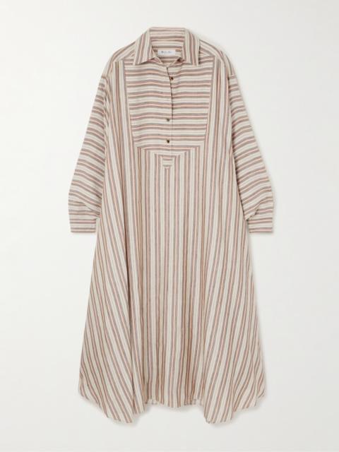 Loro Piana Striped Printed Linen And Silk-blend Kaftan