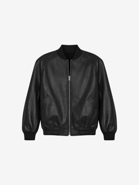 The Frankie Shop Alena Faux Leather Bomber Jacket - Black