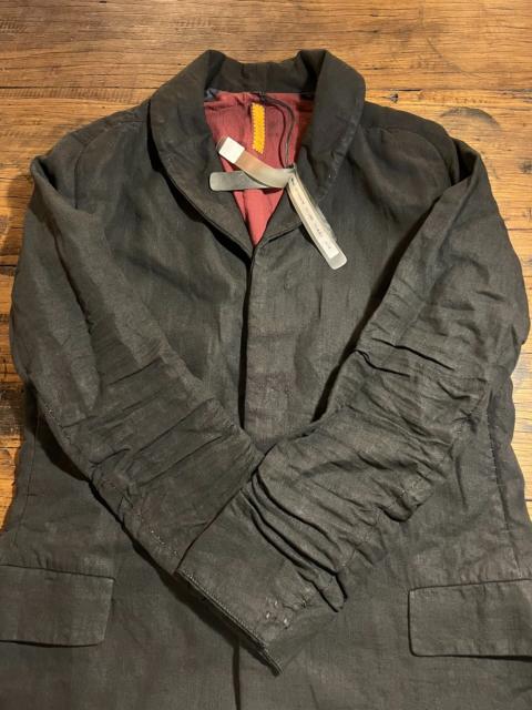 Layer-0 Layer-0 SS17 F.H Black H-Shape Linen Coat