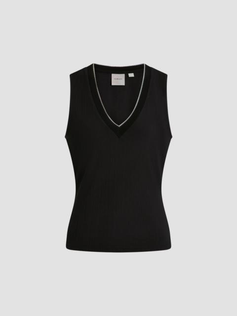 VARLEY Women's Corby Rib-Knit Plunging V-Neck Tank - Black