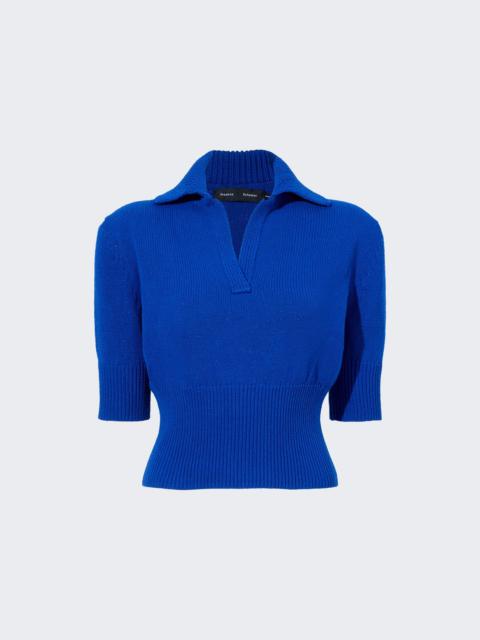 Reeve Cropped Polo Cobalt