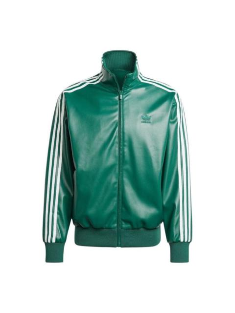 adidas adidas Firebird Adicolor Three Stripes Synthetic Fabric Loose Jacket Asia Sizing Collegiate Green REVERSIBLE