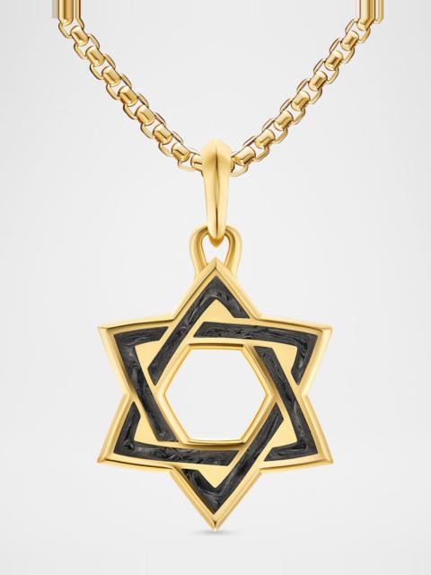 DAVID YURMAN Men's Star of David Pendant in 18K Gold with Forged Carbon, 25mm