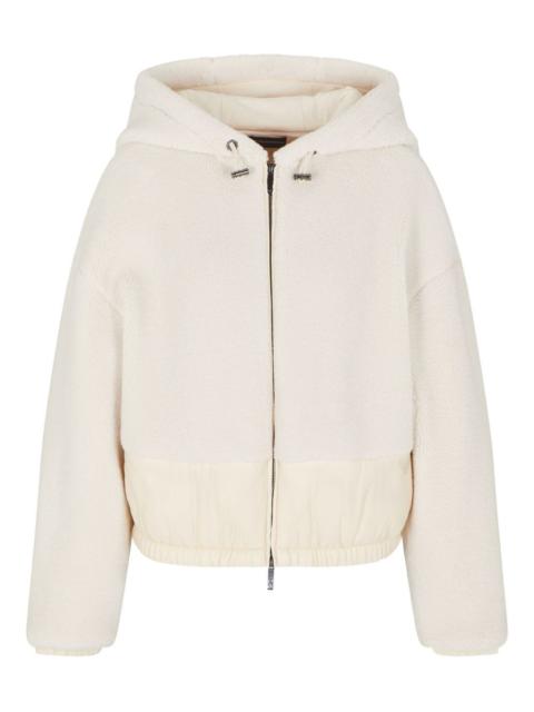 EMPORIO ARMANI fleece-texture hooded jacket