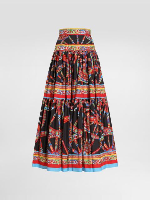 Dolce & Gabbana Carretto-print poplin long skirt