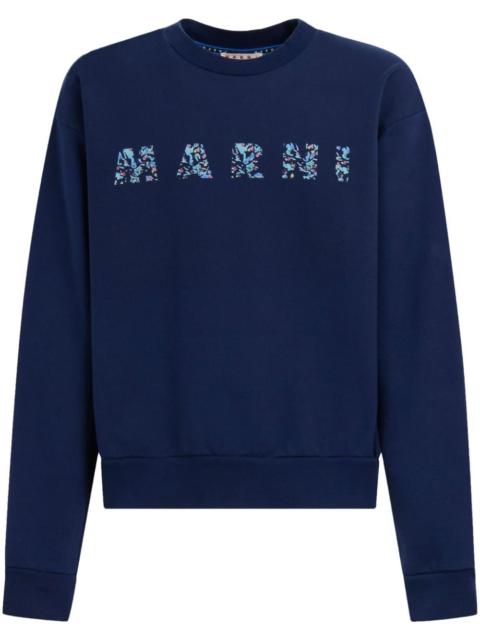 Marni logo-print cotton sweatshirt