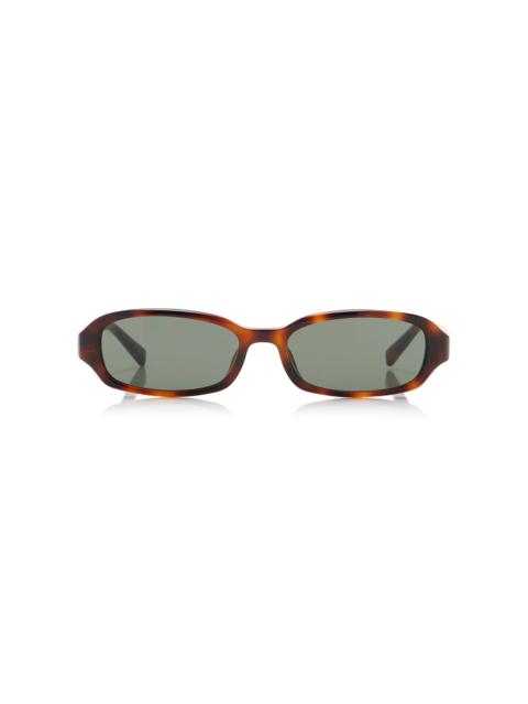 SAINT LAURENT Erin Oval-Frame Acetate Sunglasses brown