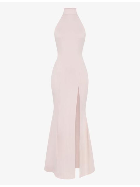 House of CB Juliette halter-neck split-hem stretch-woven maxi dress