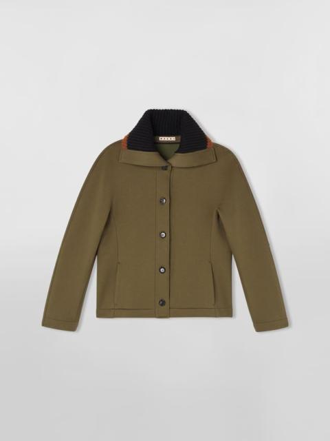 Marni DOUBLE FACE COTTON JERSEY SWEATSHIRT WITH MOHAIR NECK