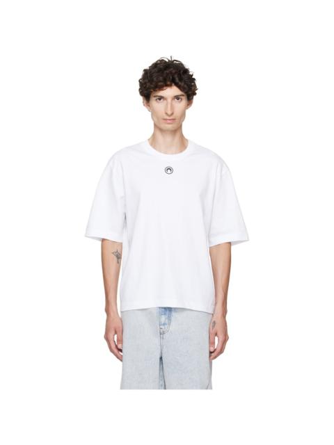Marine Serre White Moon Logo Jersey Loose Fit T-shirt