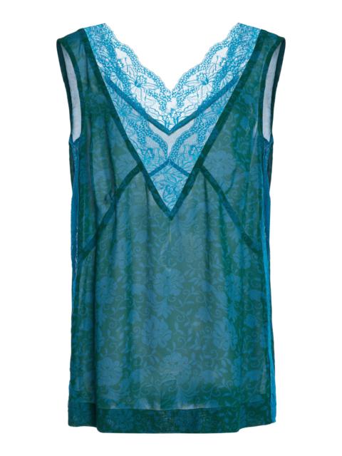 Ciesta Printed Georgette Top turquoise