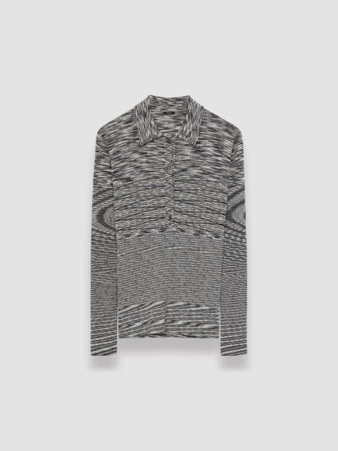 JOSEPH Printed Merino Polo Top