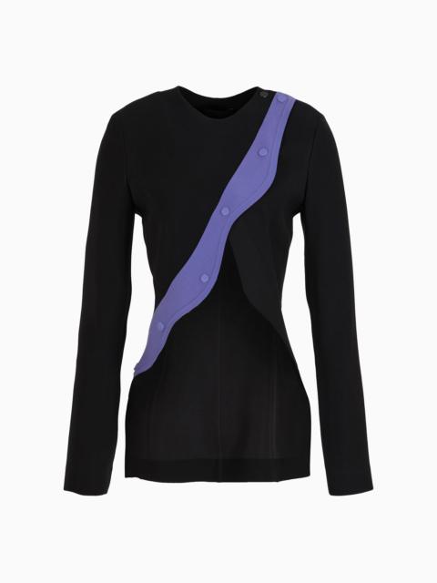 GIORGIO ARMANI Technical cady jacket with diagonal fastening