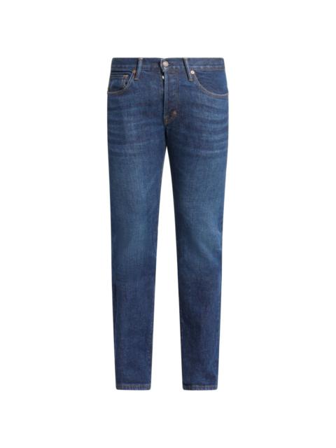 mid-rise straight-leg jeans