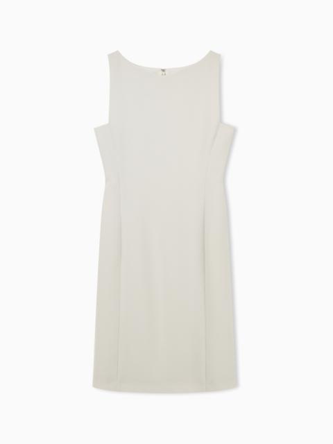 EMPORIO ARMANI SLIM SLEEVELESS DRESS WITH A BOAT NECKLINE AND BACK ZIP