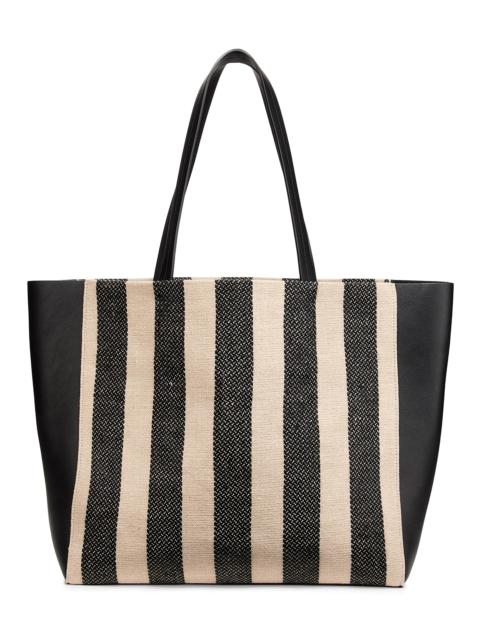 NILI LOTAN Women's Medium Keith Striped Tote Bag - Black Natural Stripe