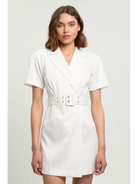 KAREN MILLEN Tailored Belted Blazer mini Dress