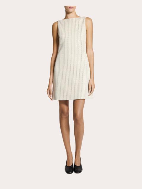 Theory Stripe Sleeveless Boatneck Mini Dress