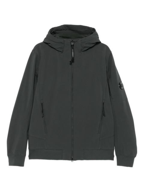 hooded zip-front jacket