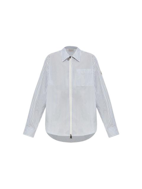 Moncler striped zip-up shirt