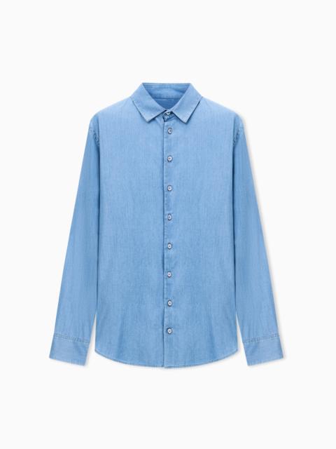 GIORGIO ARMANI REGULAR-FIT SHIRT IN COTTON DENIM