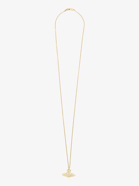 Thin Lines Flat Orb gold-toned brass necklace