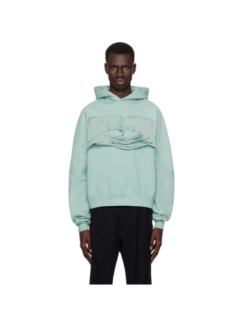 OTTOLINGER Blue Distressed Multiline Hoodie