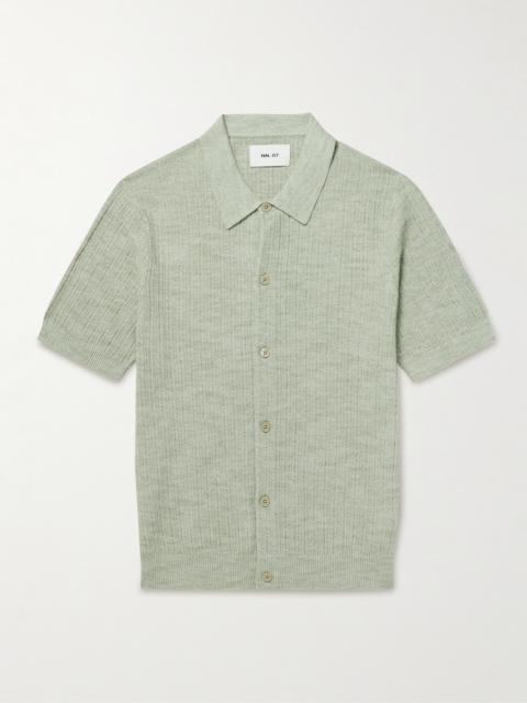 NN07 Nolan 6695 Textured-Knit Organic Cotton Shirt