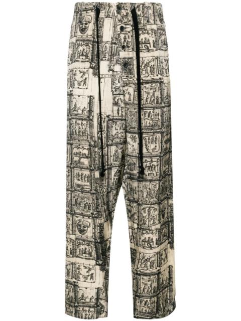 UMA WANG graphic-print straight-leg trousers