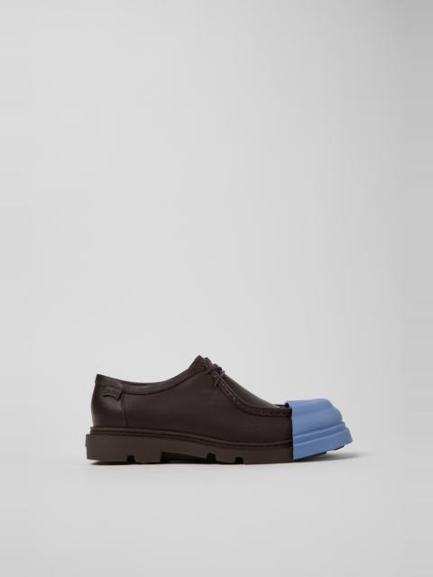CAMPER Junction Brown Leather Shoes for Women.
