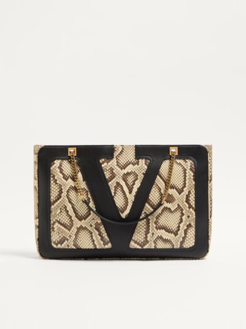 Valentino VALENTINO GARAVANI VIVA SUPERSTAR MEDIUM PYTHON SHOPPING BAG