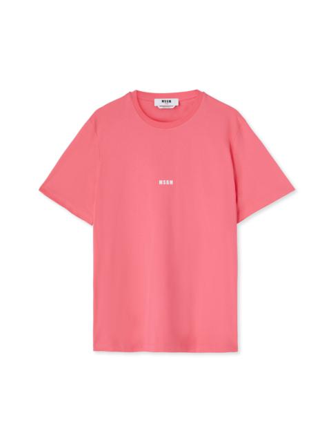 MSGM Solid color cotton crewneck t-shirt with MSGM micro logo