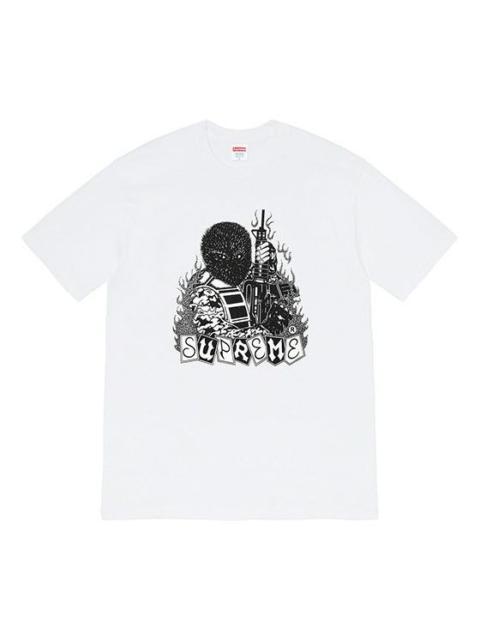 Supreme Supreme FW19 Week 7 Mercenary Tee Mercenaries Printing Short Sleeve Unisex White SUP-FW19-723