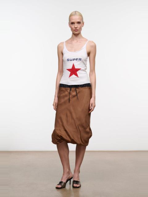 STAUD STAUD ODETTE SILK SKIRT CIGAR BLACK