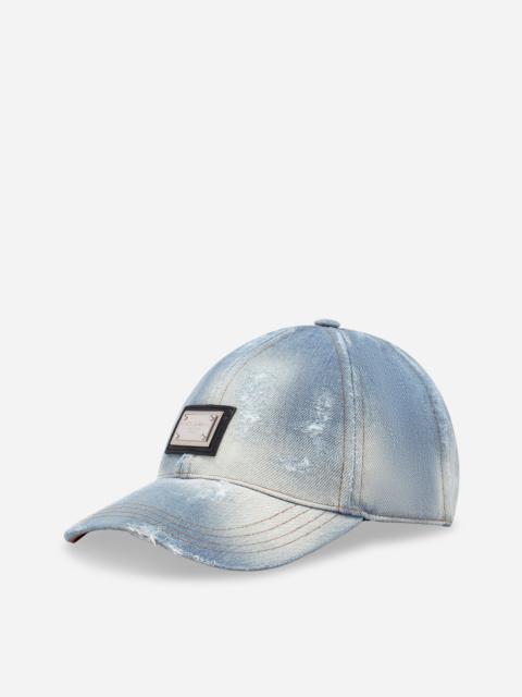 Dolce & Gabbana Denim baseball cap with logo tag