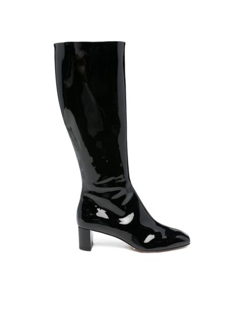 Aeyde 50mm Marty patent calf leather knee-high boots