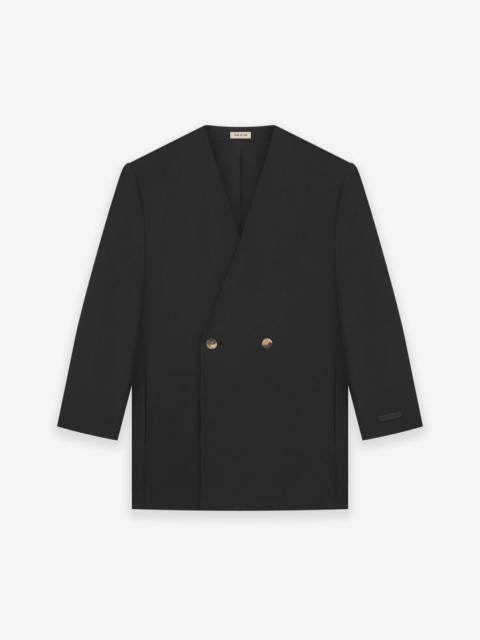 Fear of God Silk Wool Double Breasted Lapelless Blazer