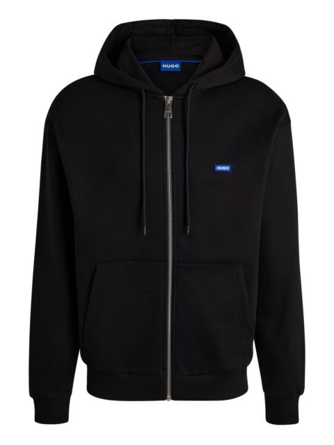 HUGO ZIP-UP HOODIE IN FRENCH TERRY COTTON WITH LOGO