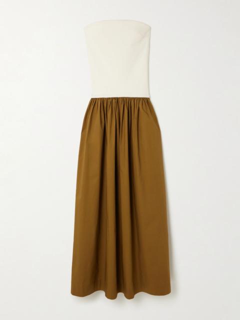 ESSE Studios Duo strapless stretch-knit and cotton-poplin maxi dress Cream