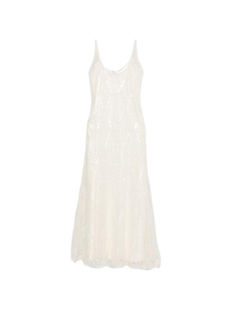 FABIANA FILIPPI crochet-knit sleeveless midi dress